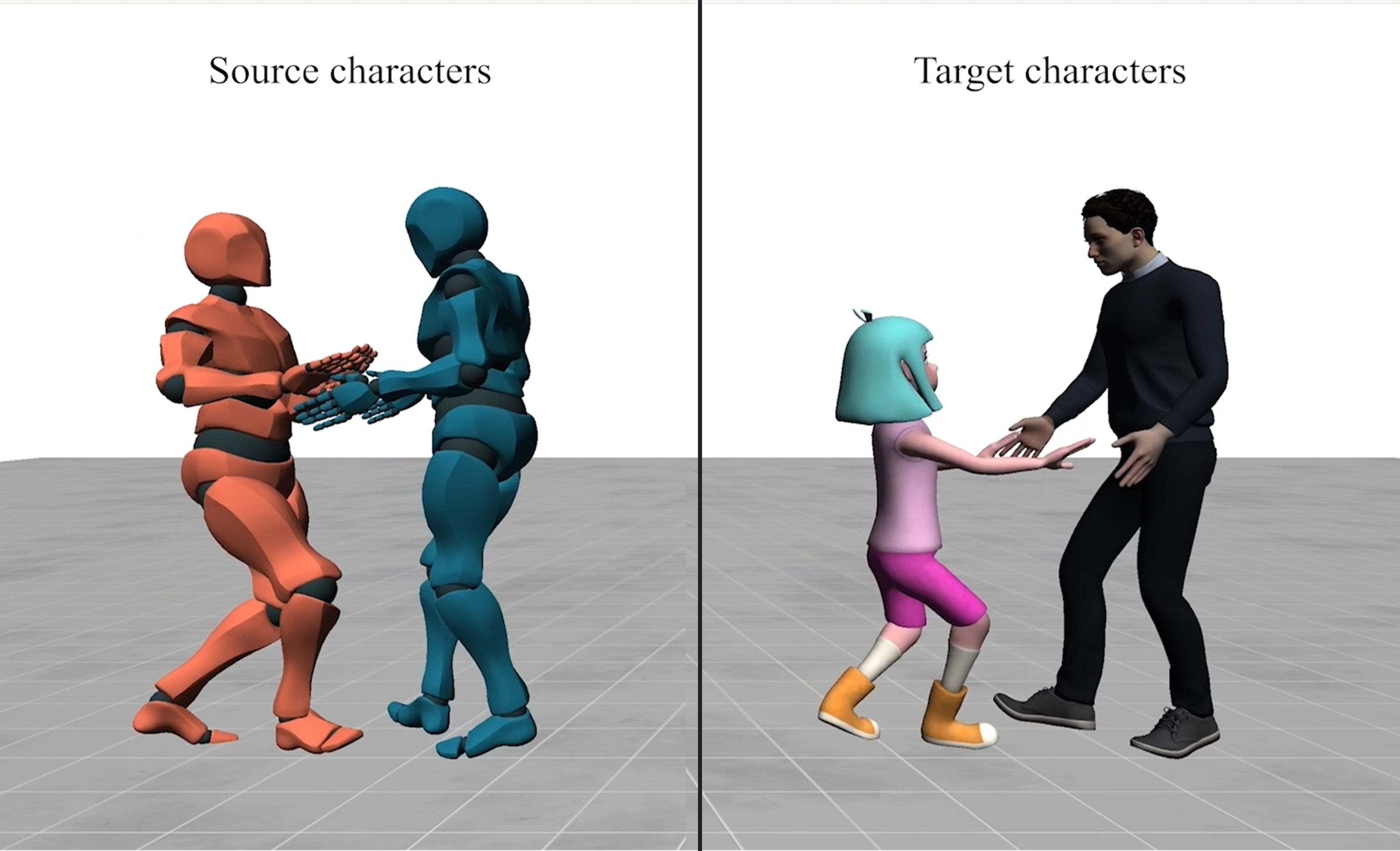 Geometry-Aware Retargeting for Two-Skinned Characters Interaction